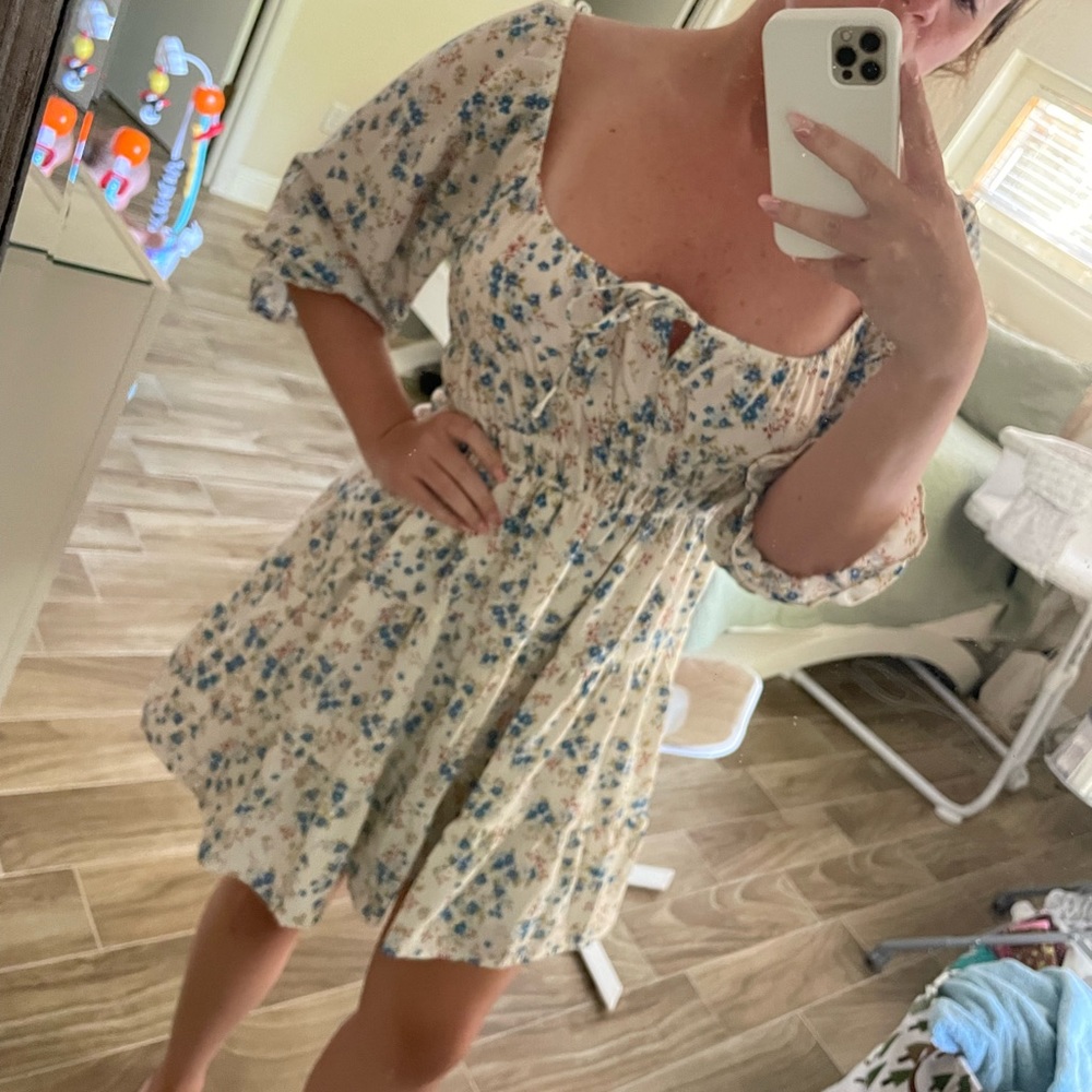 Altar’D State White Floral Spring Summer Dress